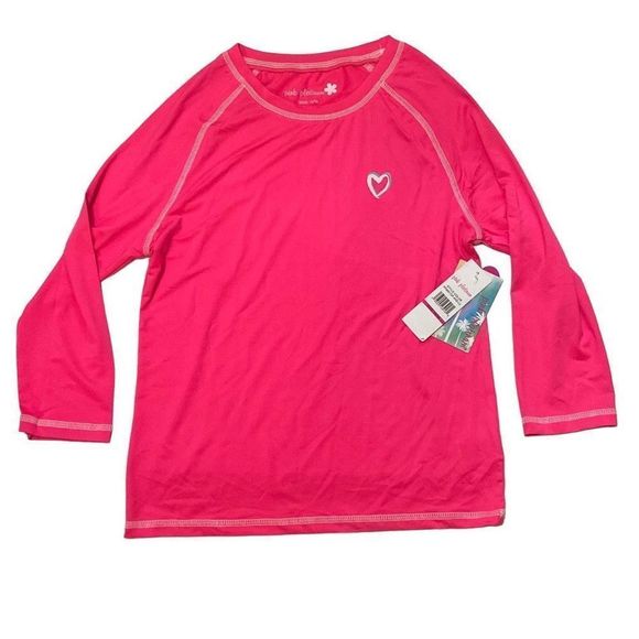 Pink Platinum Hot Pink UV Protection Long Sleeve Rash Guard Girls 14/16 NWT - Picture 1 of 7